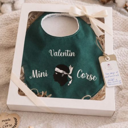 bavoir bébé personnalisé corse mini corse avec prénom cadeau naissance