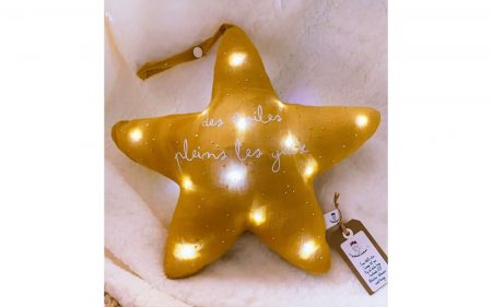 veilleuse bébé étoile personnalisée lumière douce LED tissu double gaze