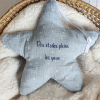 veilleuse bébé étoile personnalisée bleue en tissu double gaze