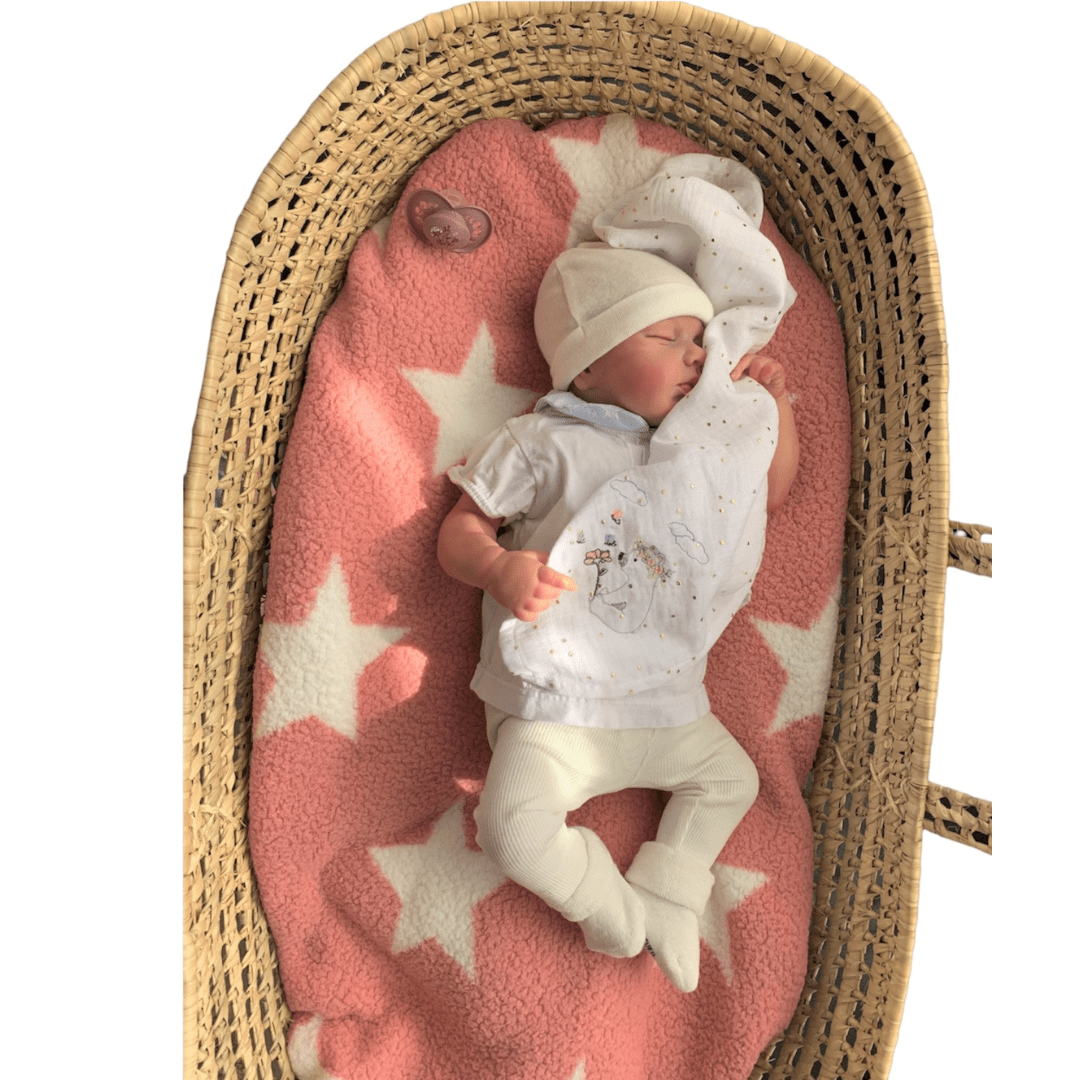 Couverture bébé rose personnalisable et phosphorescente