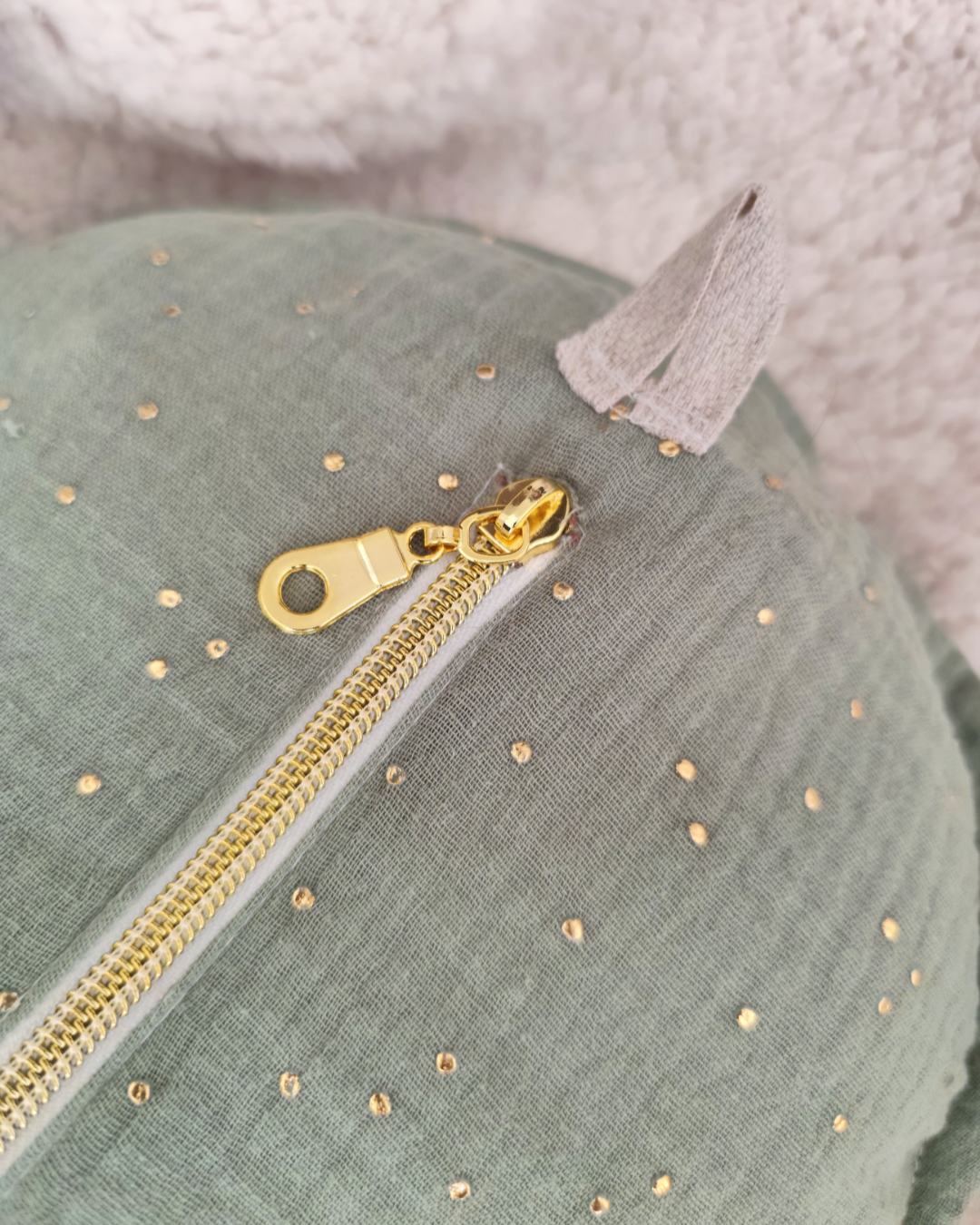 fermeture éclair dorée veilleuse ballon en tissu