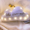 veilleuse bébé nuage personnalisée tissu blanc lumière LED douce