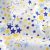 coton motif étoiles jaunes et bleues
